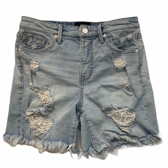 Buckle Black Destroyed High Rise Jean Shorts Size 26 - Picture 2 of 8